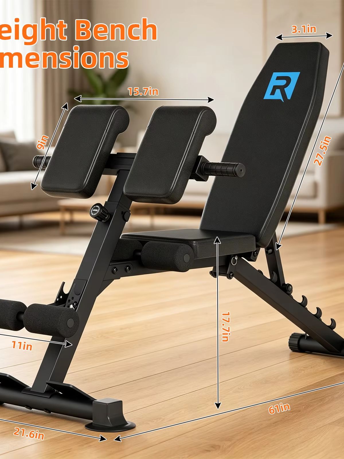 Home Gym Weight Bench - Compact Heavy Duty Adjustable Weight Bench,