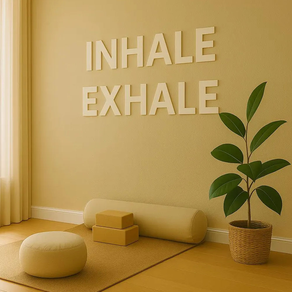 Home Gym Yoga Room - INHALE EXHALE Wall Sign Yoga Studio