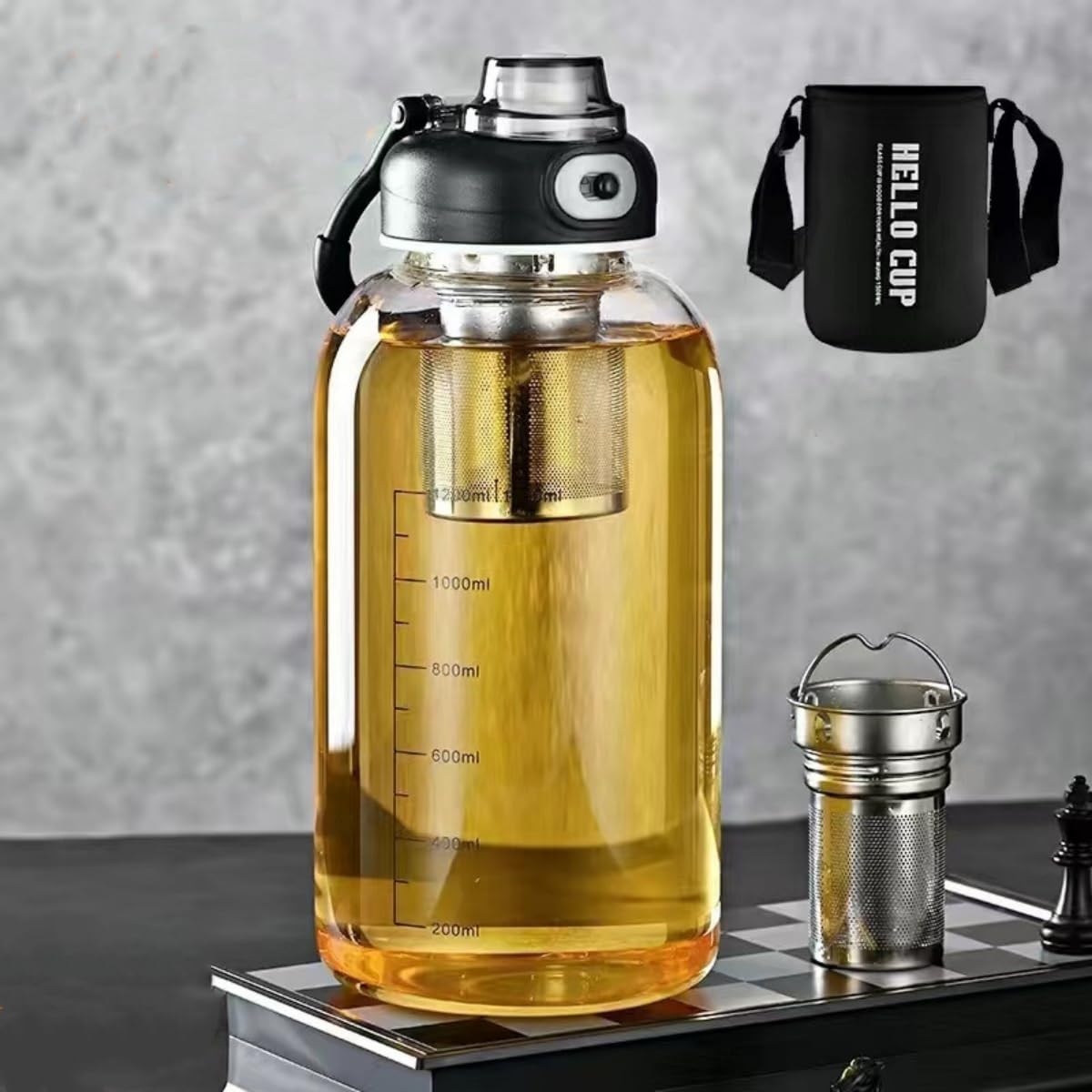 Kettler Home Gym - Glass Tea Tumbler with Infuser -