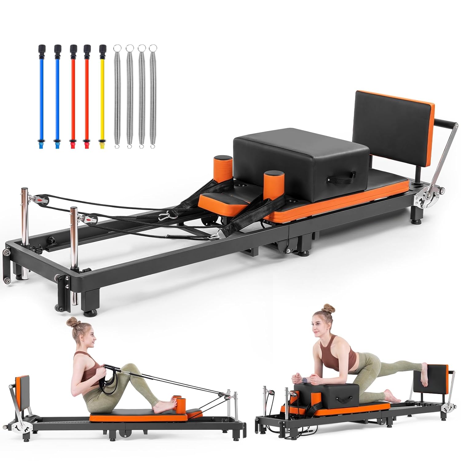 Home Gym Foldable - Pilates Reformer, Foldable Pilates Machine with