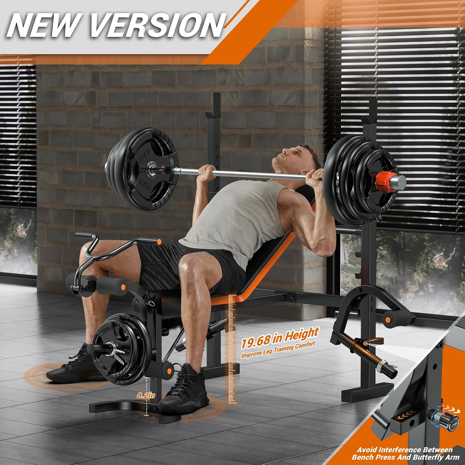 Weight Bench 770LBS with Leg E - Home Gym Leg Extension ulasan dan harga