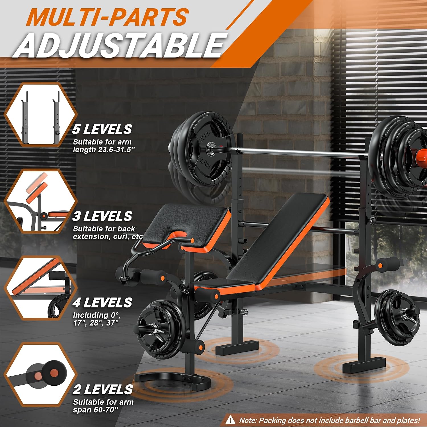 Weight Bench 770LBS with Leg E - Home Gym Leg Extension ulasan dan harga