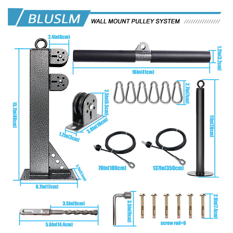 Wall-Mounted Gym Pulley System - Cable Pulley System ulasan dan harga