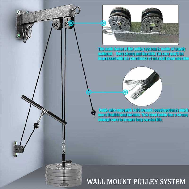 Wall-Mounted Gym Pulley System - Cable Pulley System ulasan dan harga