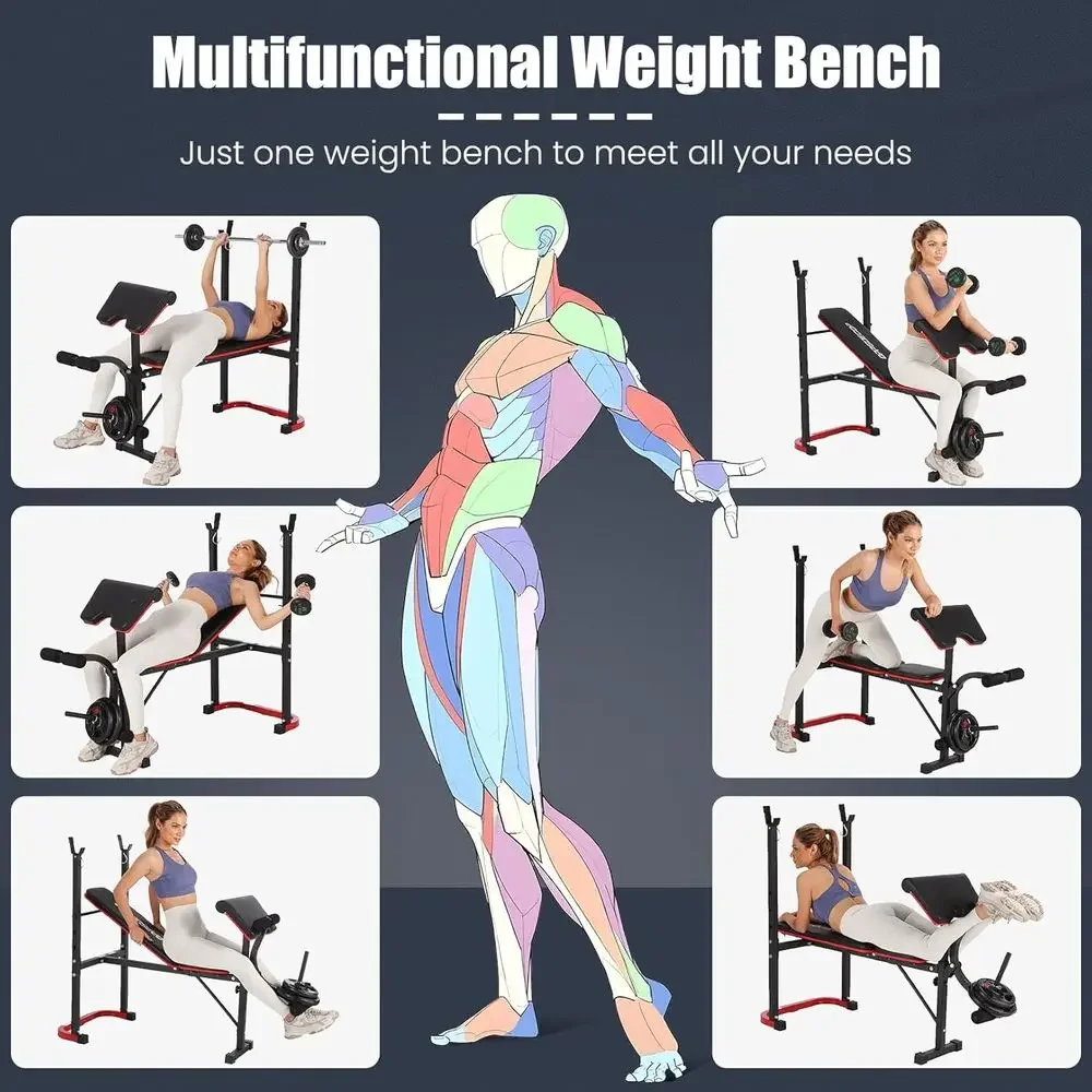 8-in-1 Adjustable Weight Bench - Home Gym Leg Extension ulasan dan harga