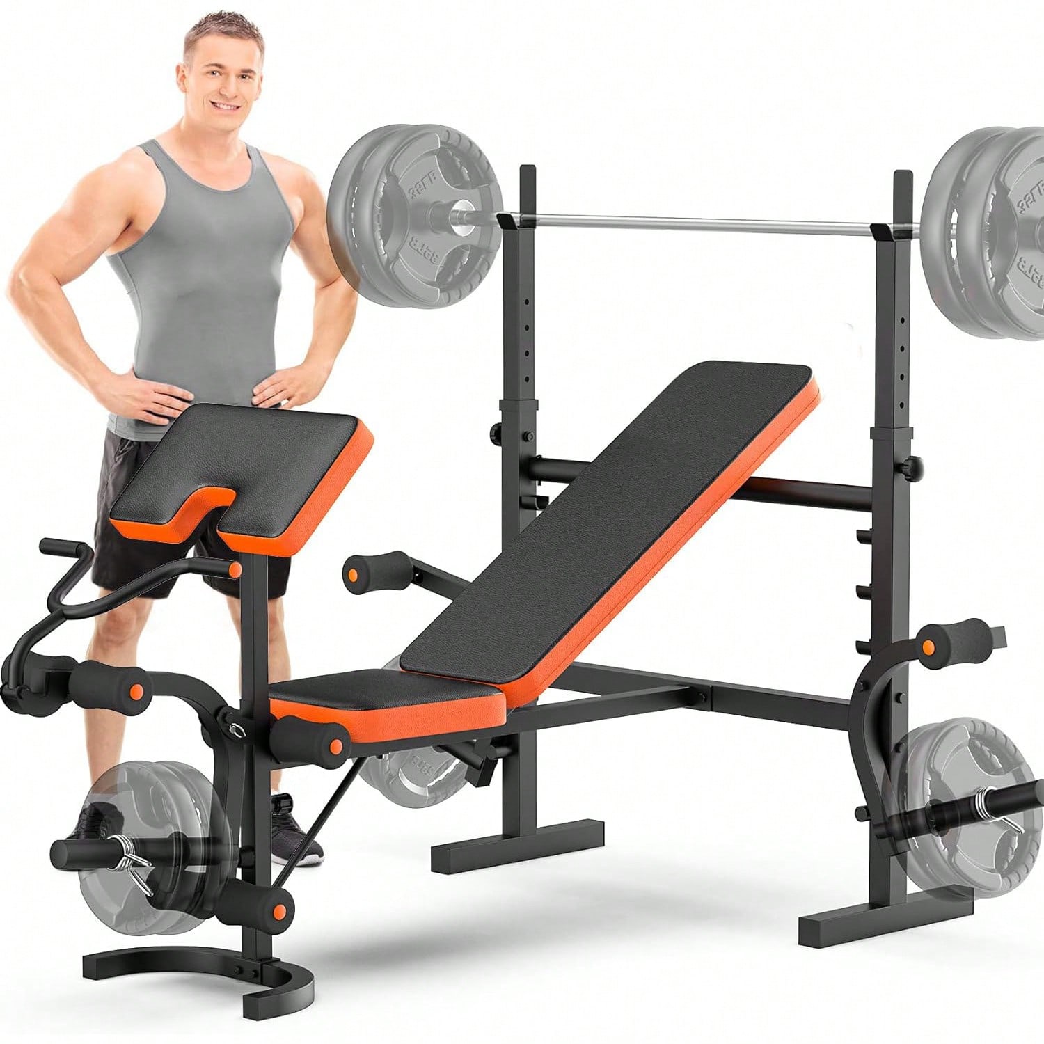 GIKPAL Weight Bench, Bench Pre - Home Gym Leg Extension ulasan dan harga