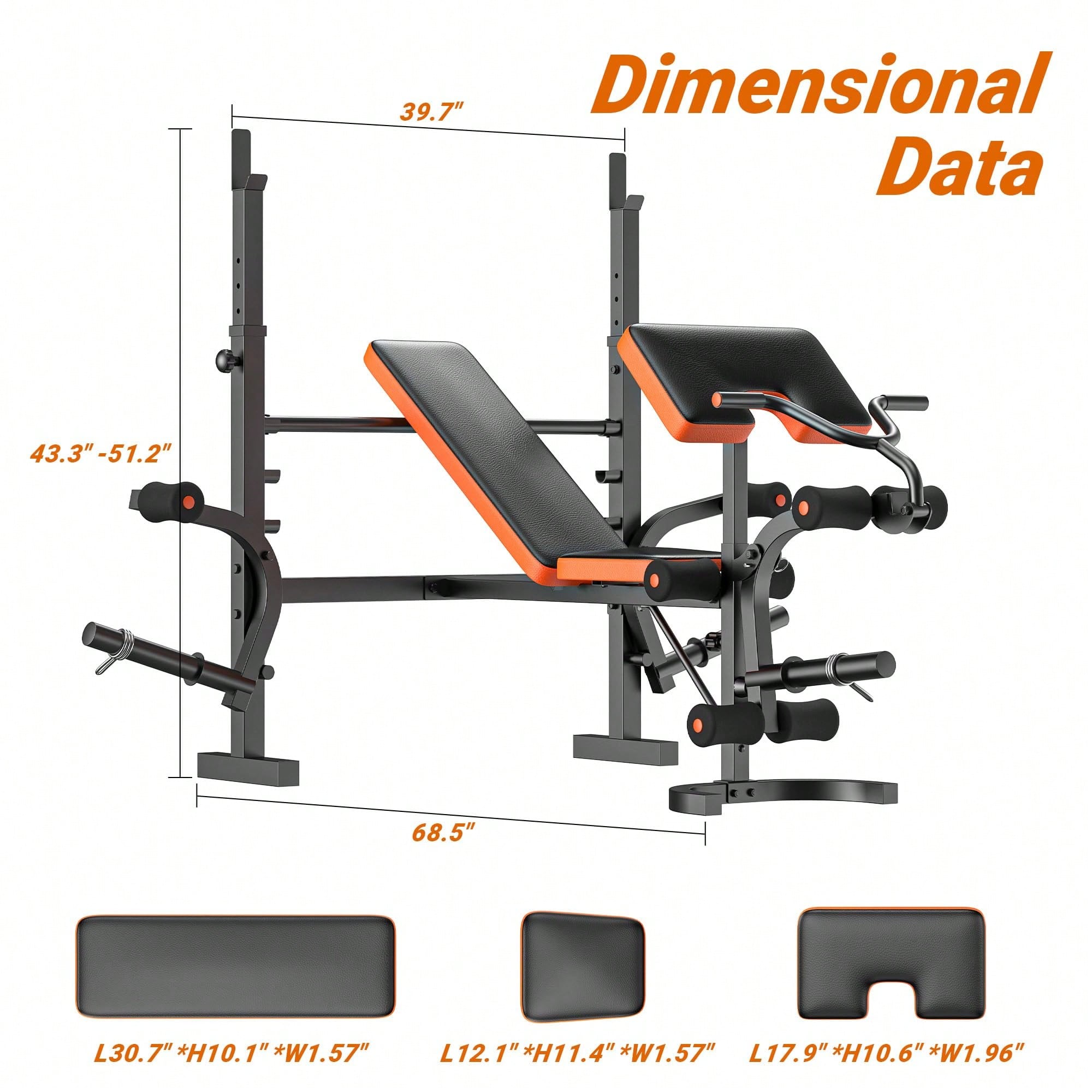 GIKPAL Weight Bench, Bench Pre - Home Gym Leg Extension ulasan dan harga