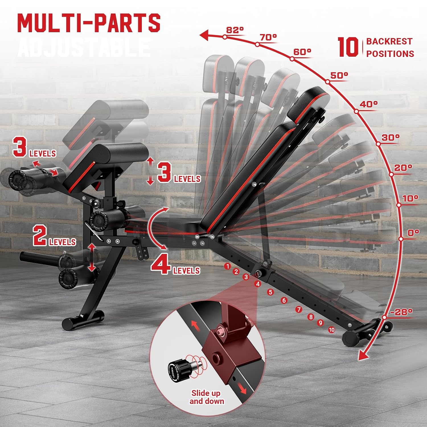 Adjustable Weight Bench with L - Home Gym Leg Extension ulasan dan harga