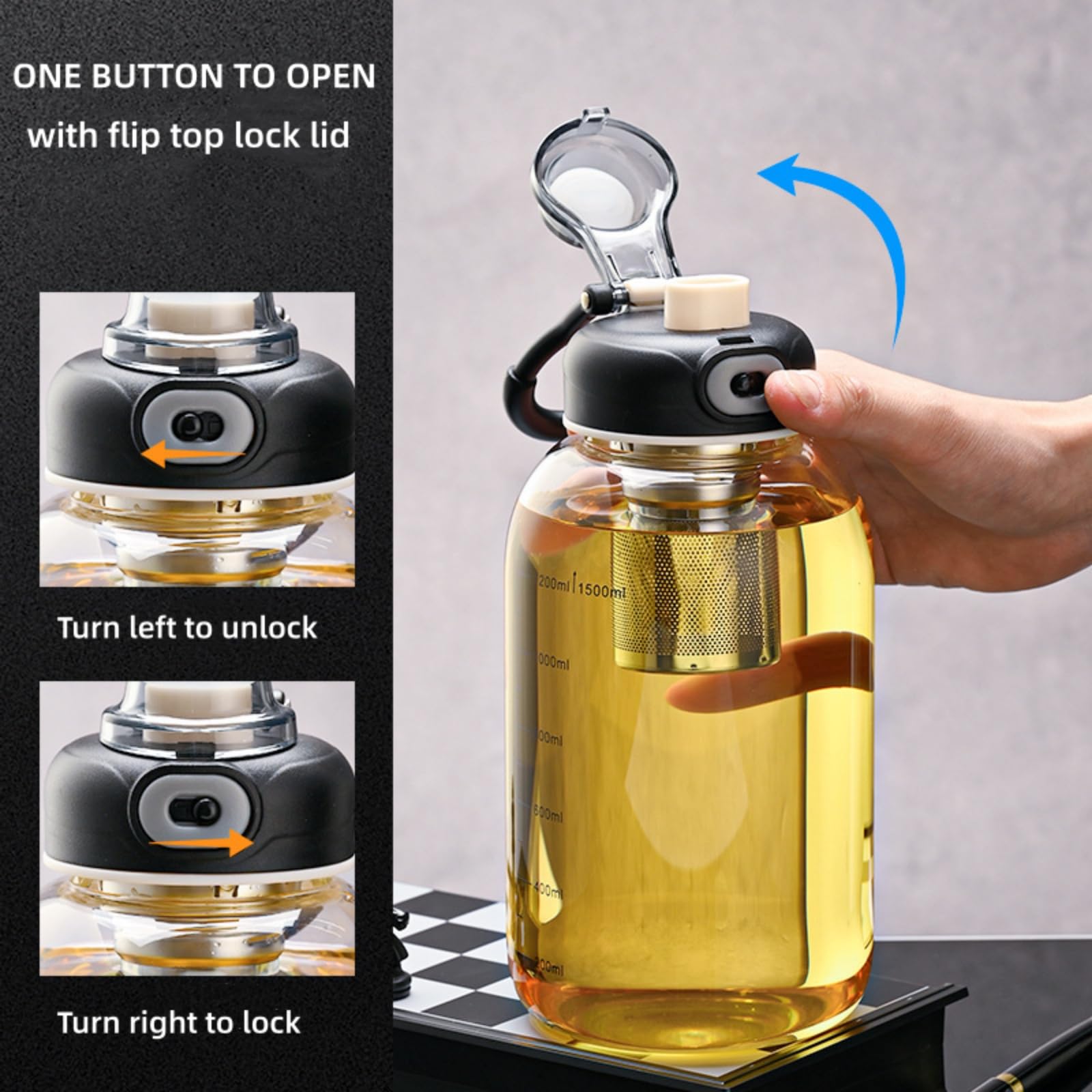 Glass Tea Tumbler with Infuser - Kettler Home Gym ulasan dan harga