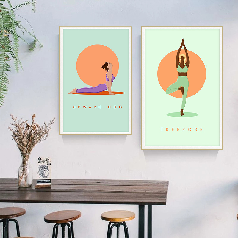Modern Abstract Yoga Poses Pos - Home Gym Yoga Room ulasan dan harga