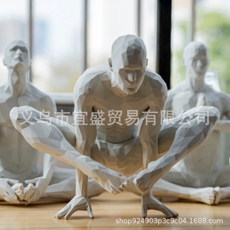 Yoga Man Figurine Minimalist H - Home Gym Yoga Room ulasan dan harga