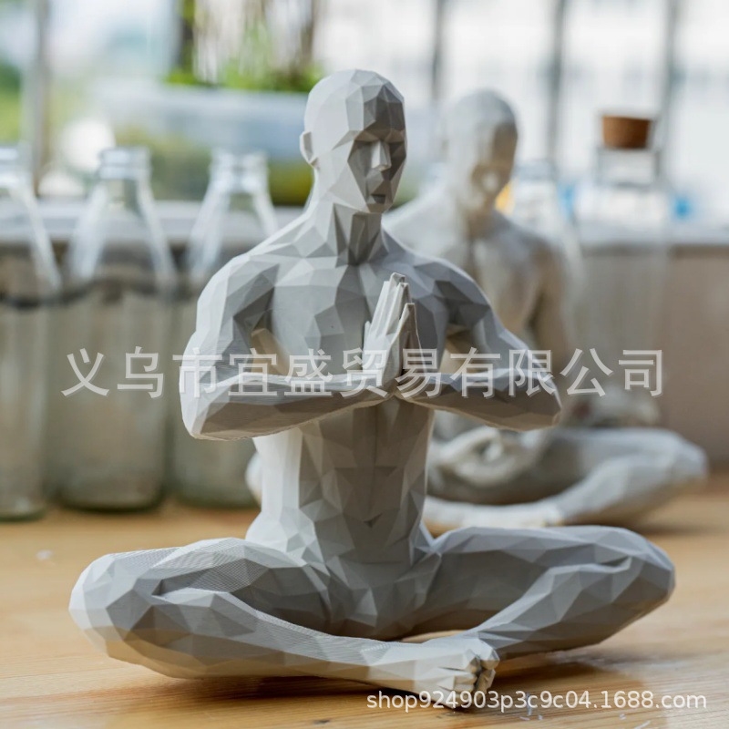 Yoga Man Figurine Minimalist H - Home Gym Yoga Room ulasan dan harga