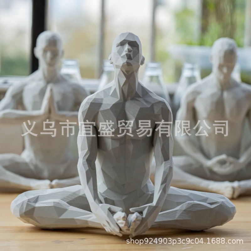 Yoga Man Figurine Minimalist H - Home Gym Yoga Room ulasan dan harga