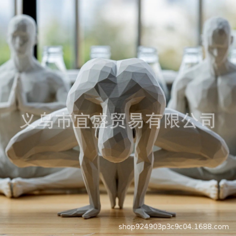 Yoga Man Figurine Minimalist H - Home Gym Yoga Room ulasan dan harga