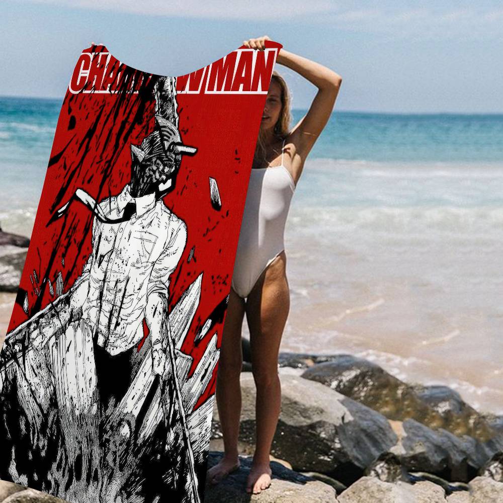 Anime Chainsaw Man Beach Towel - Sauna Home Gym ulasan dan harga