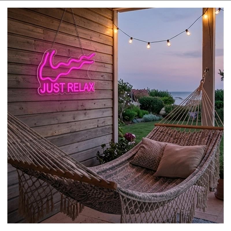 Just Relax Neon Sign Light For - Home Gym Yoga Room ulasan dan harga