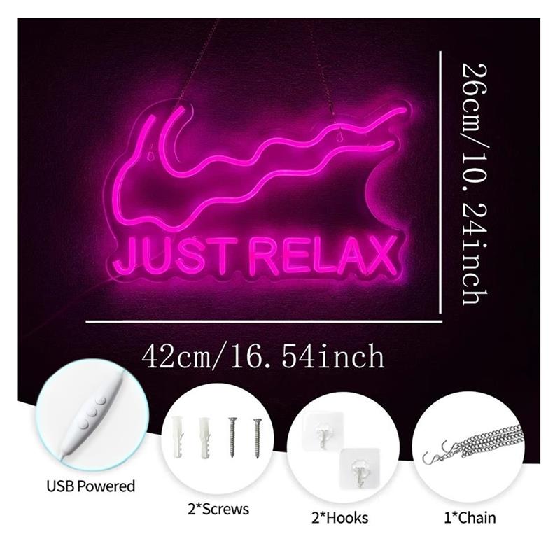 Just Relax Neon Sign Light For - Home Gym Yoga Room ulasan dan harga
