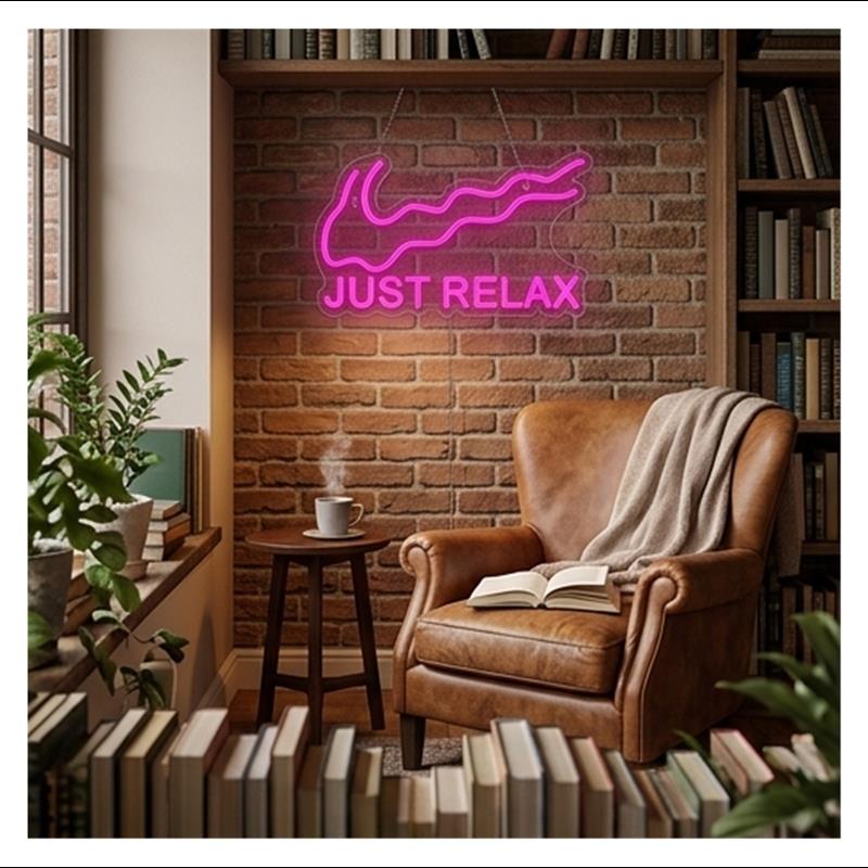 Just Relax Neon Sign Light For - Home Gym Yoga Room ulasan dan harga