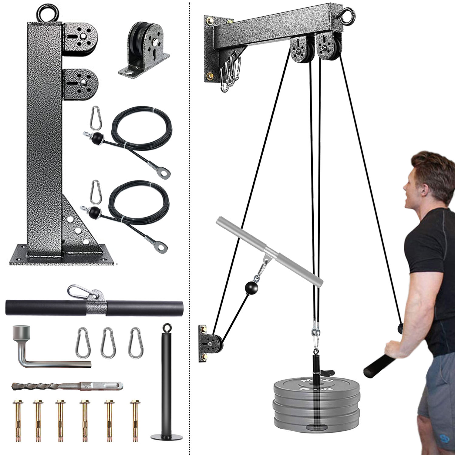 Fitness Wall Mounted Pulley Sy - Cable Pulley System ulasan dan harga