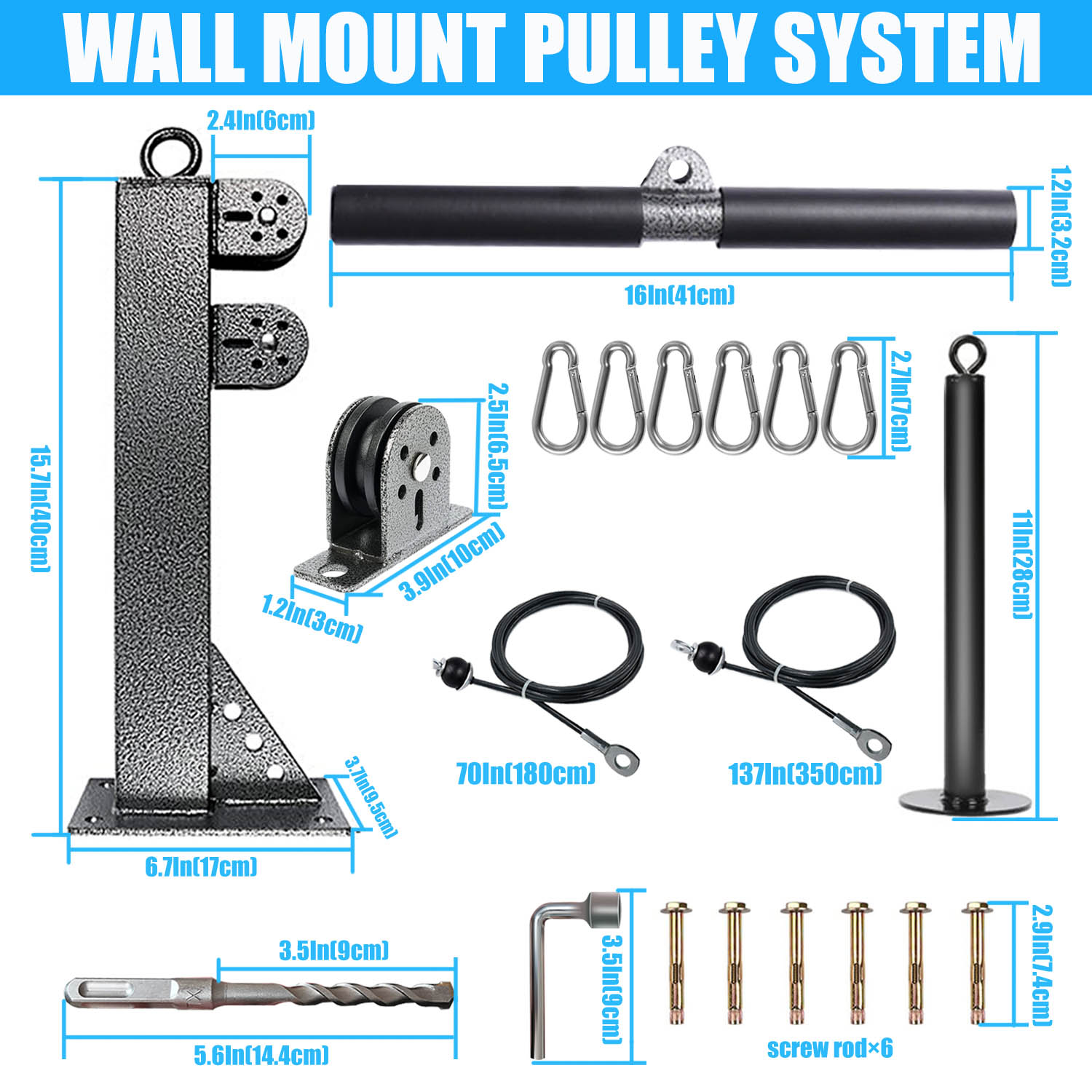 Fitness Wall Mounted Pulley Sy - Cable Pulley System ulasan dan harga