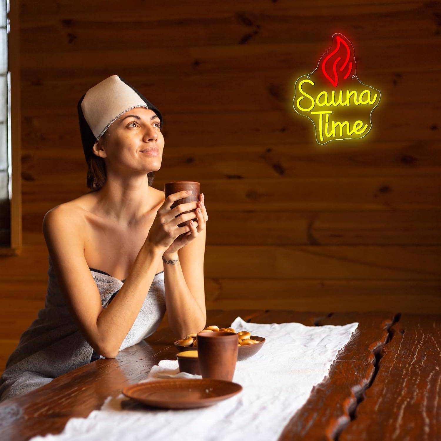 Sauna Time Neon Sign USB Dimma - Sauna Home Gym ulasan dan harga