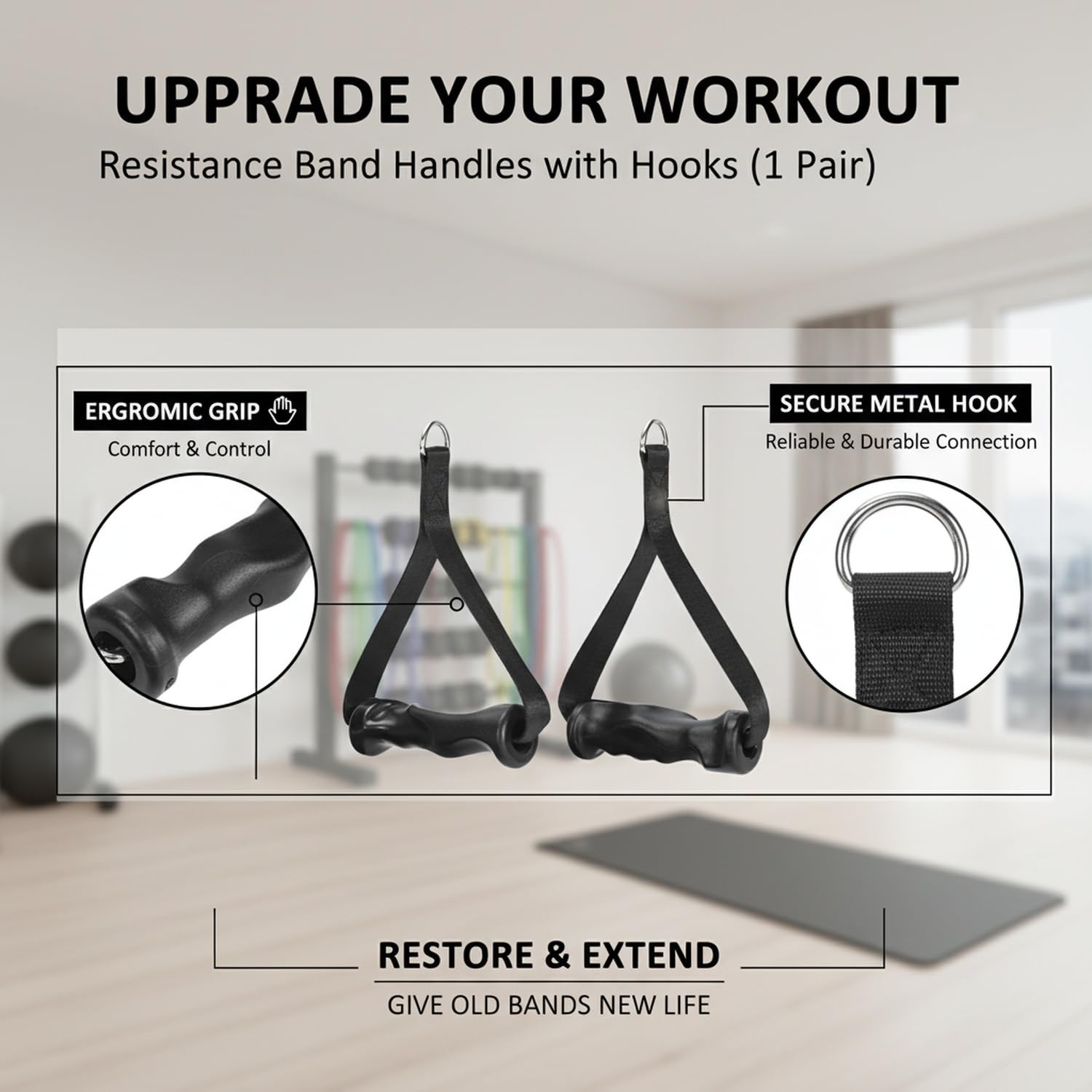 1Pair Ergonomic Exercise Handl - Cable Pulley System ulasan dan harga